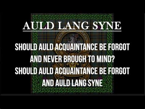 Auld Lang Syne, The Irish Rovers (w/ lyrics) .